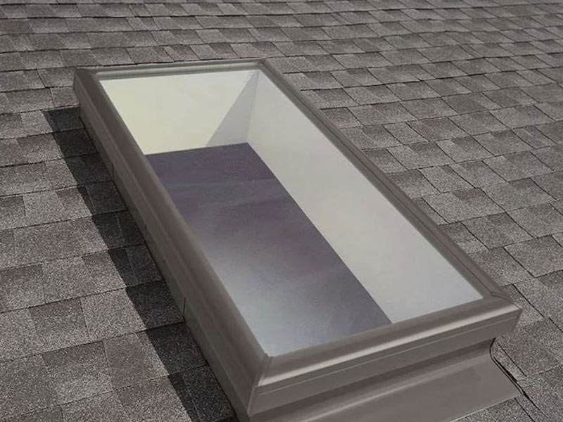 Skylight window on a roof